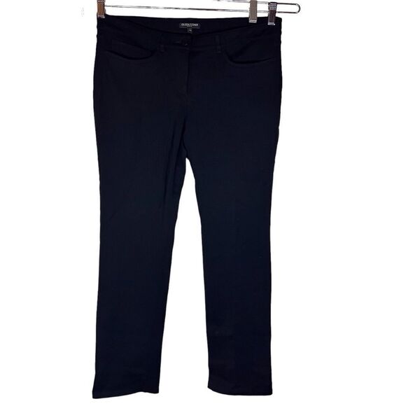 Eileen Fisher Petite Womens Trouser with Pockets Black‎ Career Wear Size Medium - Picture 1 of 5